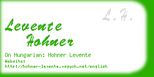 levente hohner business card